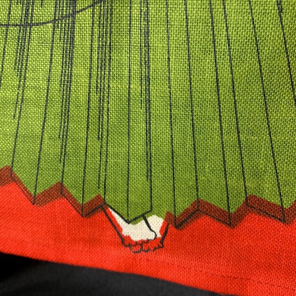 Vintage 1960s red Fallini and Cohn Christmas Angel linen tea towel - Picture 6 of 12